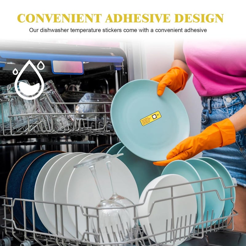 Copkim 24 Count Dishwasher Temperature Test Strips 160℉/71℃ Bulk Heat Test Labels for Commercial Home Dishwashers Waterproof Adhesive Stickers - Image 5